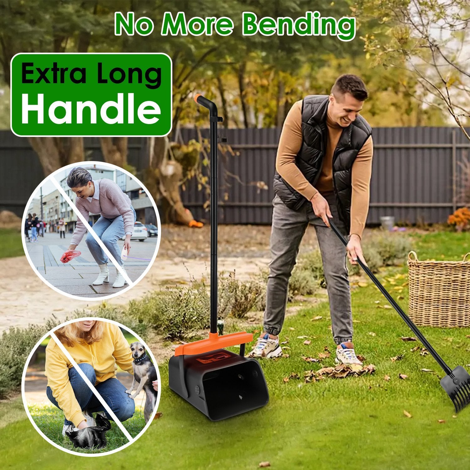 VelvetPaws™ Pooper Scooper Kit with Long Handle & Swiveling Bin