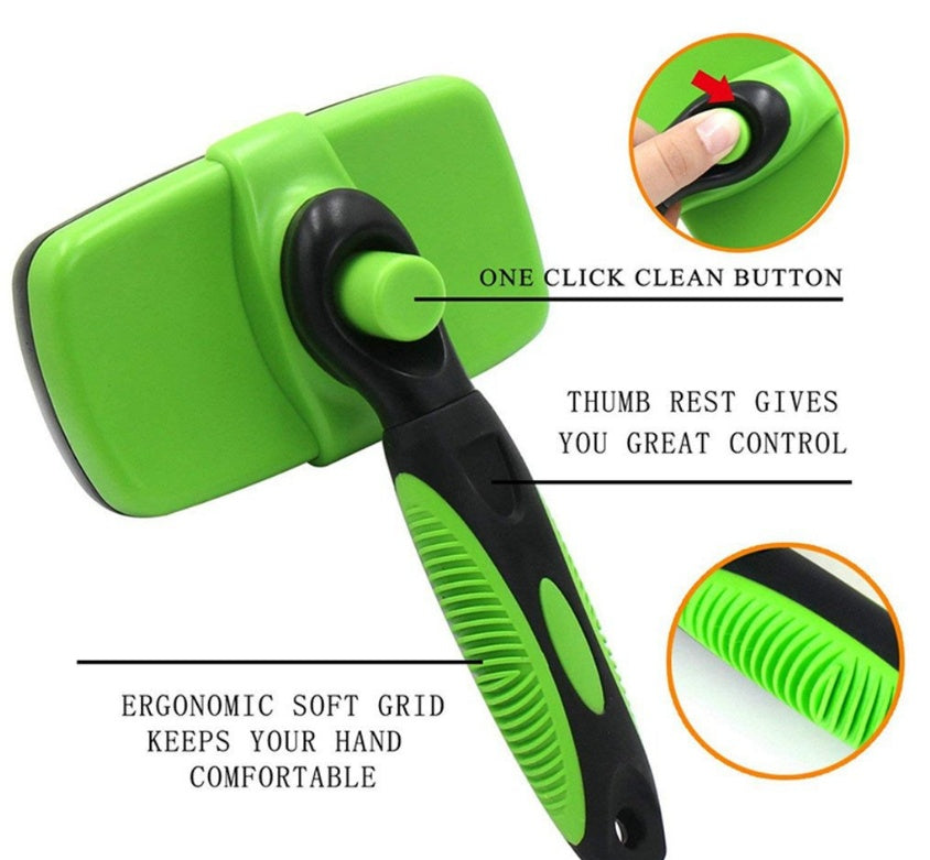 VelvetPaws™ GlideGroom™ Self-Cleaning Slicker Brush
