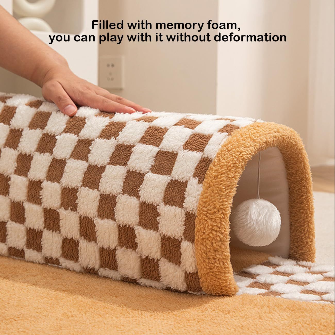 VelvetPaws™ 2-in-1 Plush Tunnel Bed – Cozy Play & Sleep Haven for Cats and Small Dogs