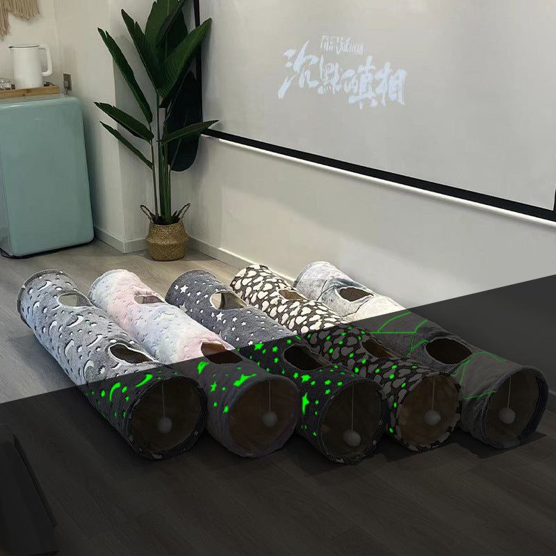 VelvetPaws™ Glow-in-the-Dark Rolling Dragon Cat Tunnel