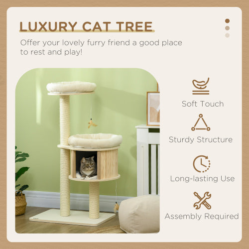 VelvetPaws™ Cloud Lounge Tower - 3 Level Cat Activity Tower