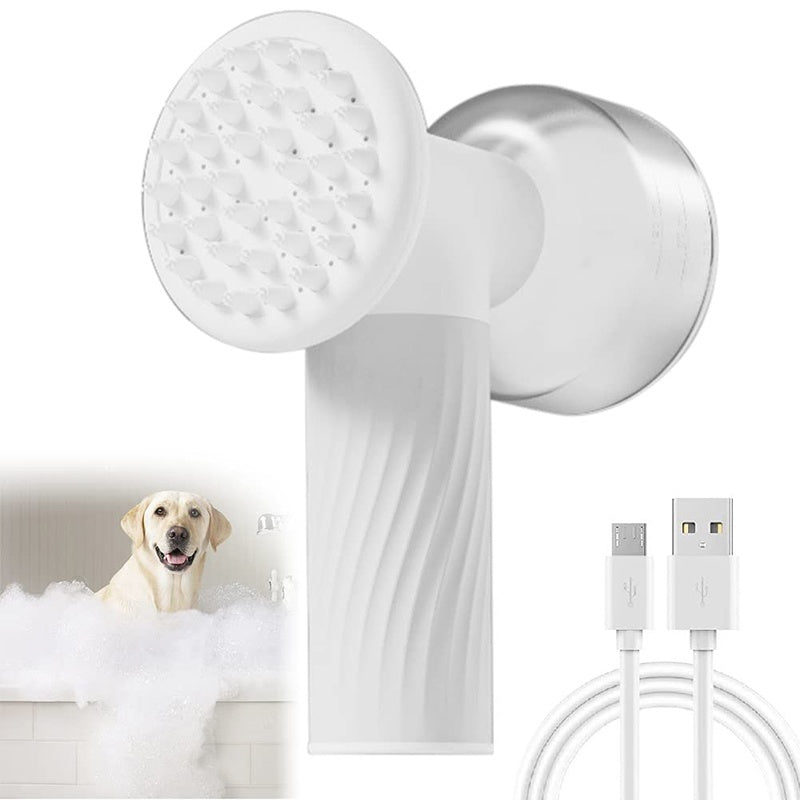 VelvetPaws™ AutoFoam Pet Bath Brush