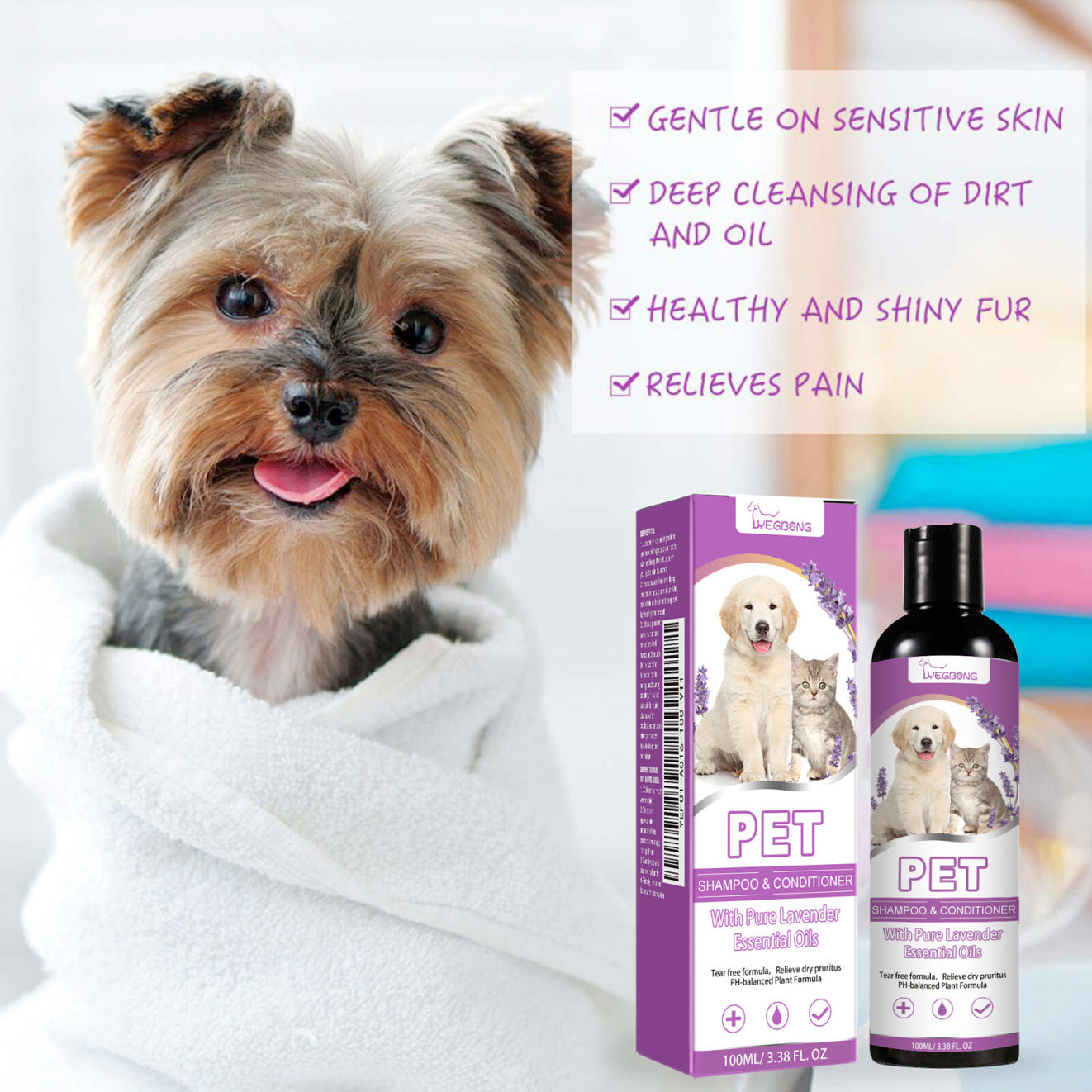 Yegbong™ Pet Shampoo – For Soft, Shiny & Itch-Free Fur