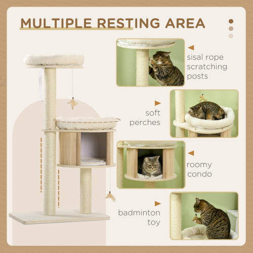VelvetPaws™ Cloud Lounge Tower - 3 Level Cat Activity Tower