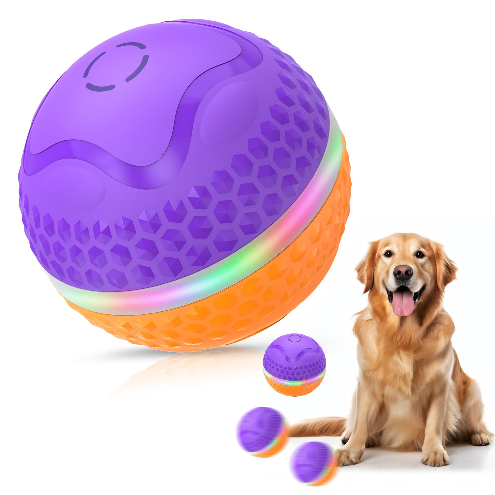 ChaseBuddy™ – Smart LED Dog Ball, USB Rechargeable Interactive Rolling Toy