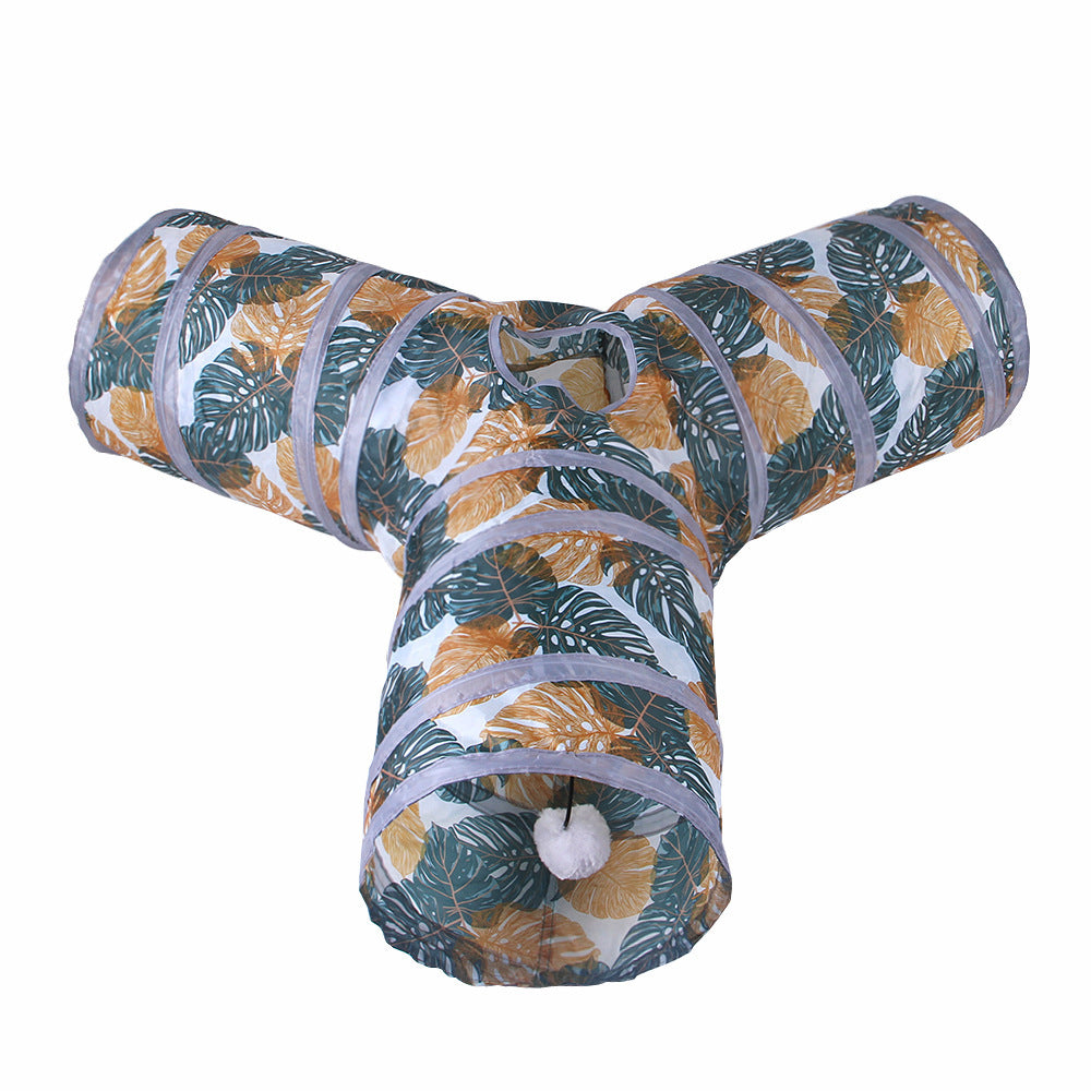 VelvetPaws™ Foldable Cat Tunnel Printing Toy