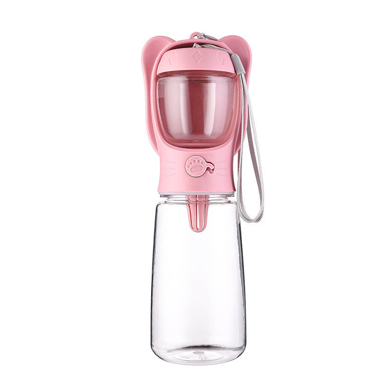 VelvetPaws™ PureFlow 2-in-1 Pet Water Bottle with Filter – Travel Food & Water Dispenser