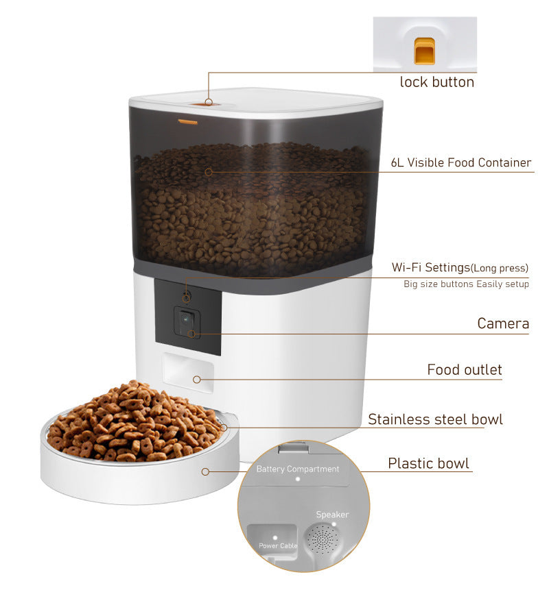 VelvetPaws™ Smart Feeder system with HD Camera  (4L / 6L)