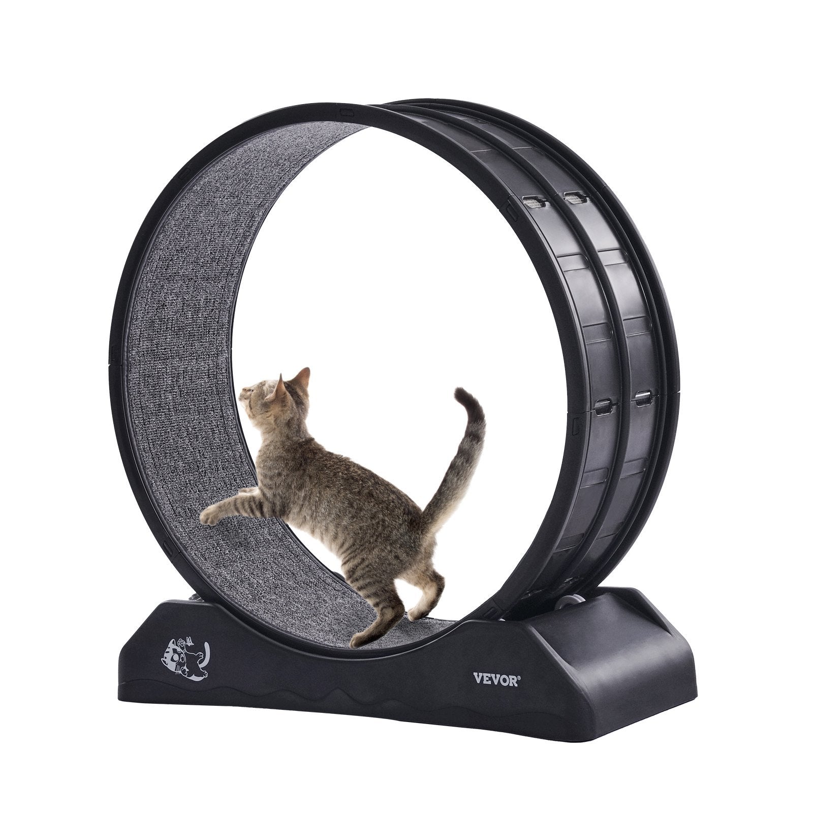 VelvetPaws™ Compact Indoor Cat Exercise Wheel – Quiet Running Treadmill for Small Cats (31.5") | Safe & Stable Fitness Wheel