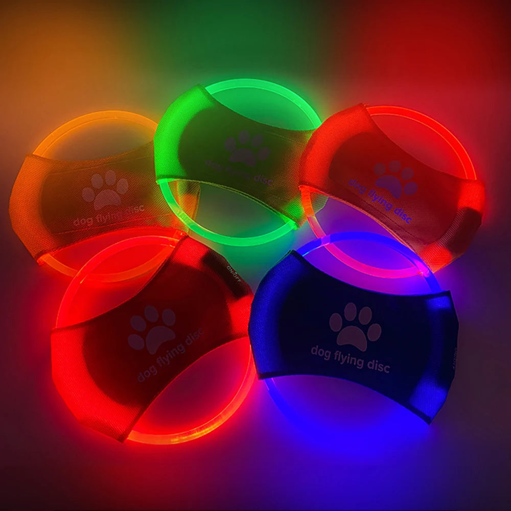 Dog Nighty LED Glowing Flying Disc – Rechargeable Frisbee Toy for Night Fetch