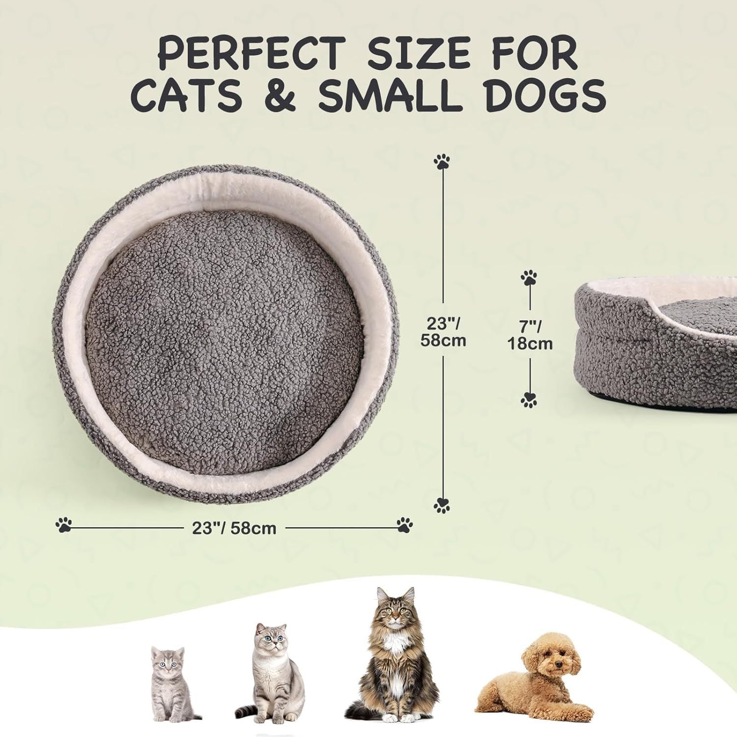VelvetPaws™ Washable Plush Pet Bed – Orthopedic Round Bed for Small Dogs & Cats | Non-Slip, Soft, and Supportive