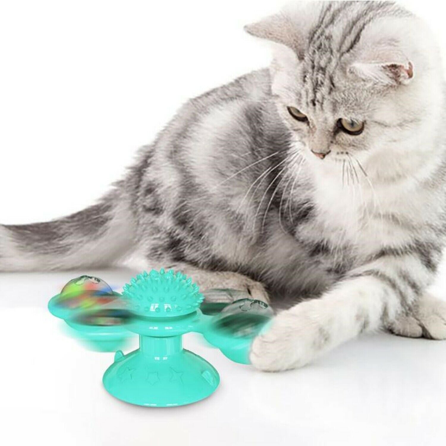 Windmill Cat Toy – Interactive Rotating Spinner with Catnip & amp