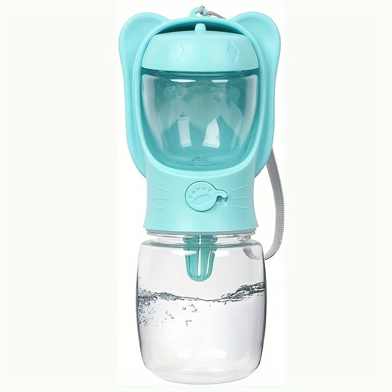 VelvetPaws™ PureFlow 2-in-1 Pet Water Bottle with Filter – Travel Food & Water Dispenser