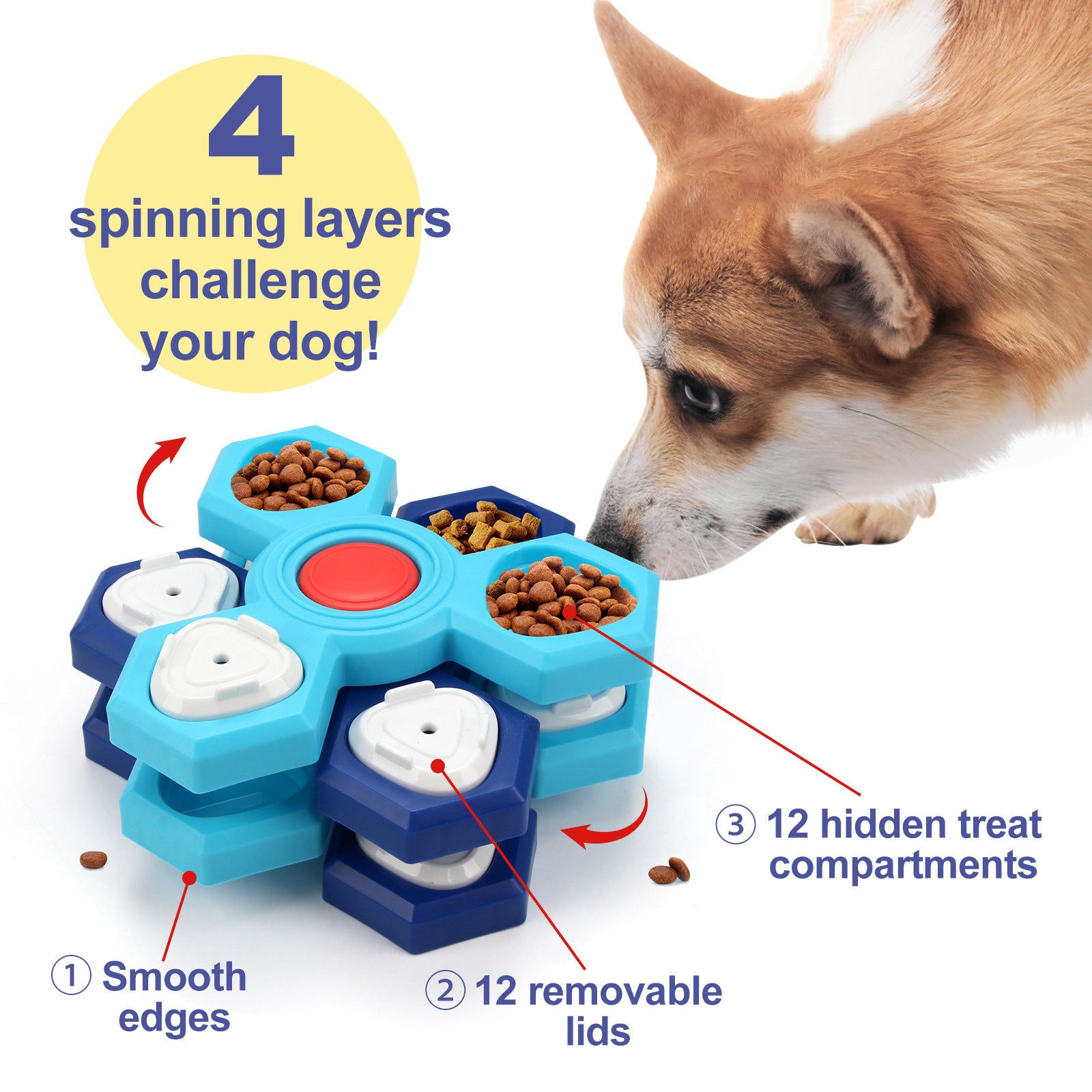 VelvetPaws™ 4-Layer IQ Feast™ Slow Feeder Bowl
