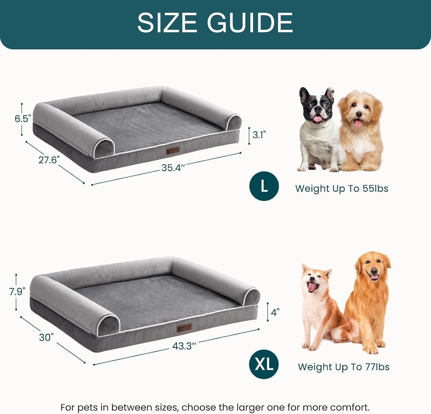 VelvetPaws™ Orthopedic Dog Bed – XL Egg Crate Foam Mattress with Bolsters & Washable Waterproof Cover