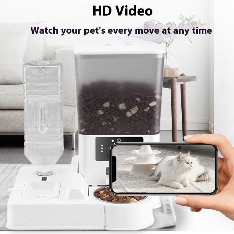 VelvetPaws™ Double Bowl Smart Surveillance Feeder + Video Calling  (5L)