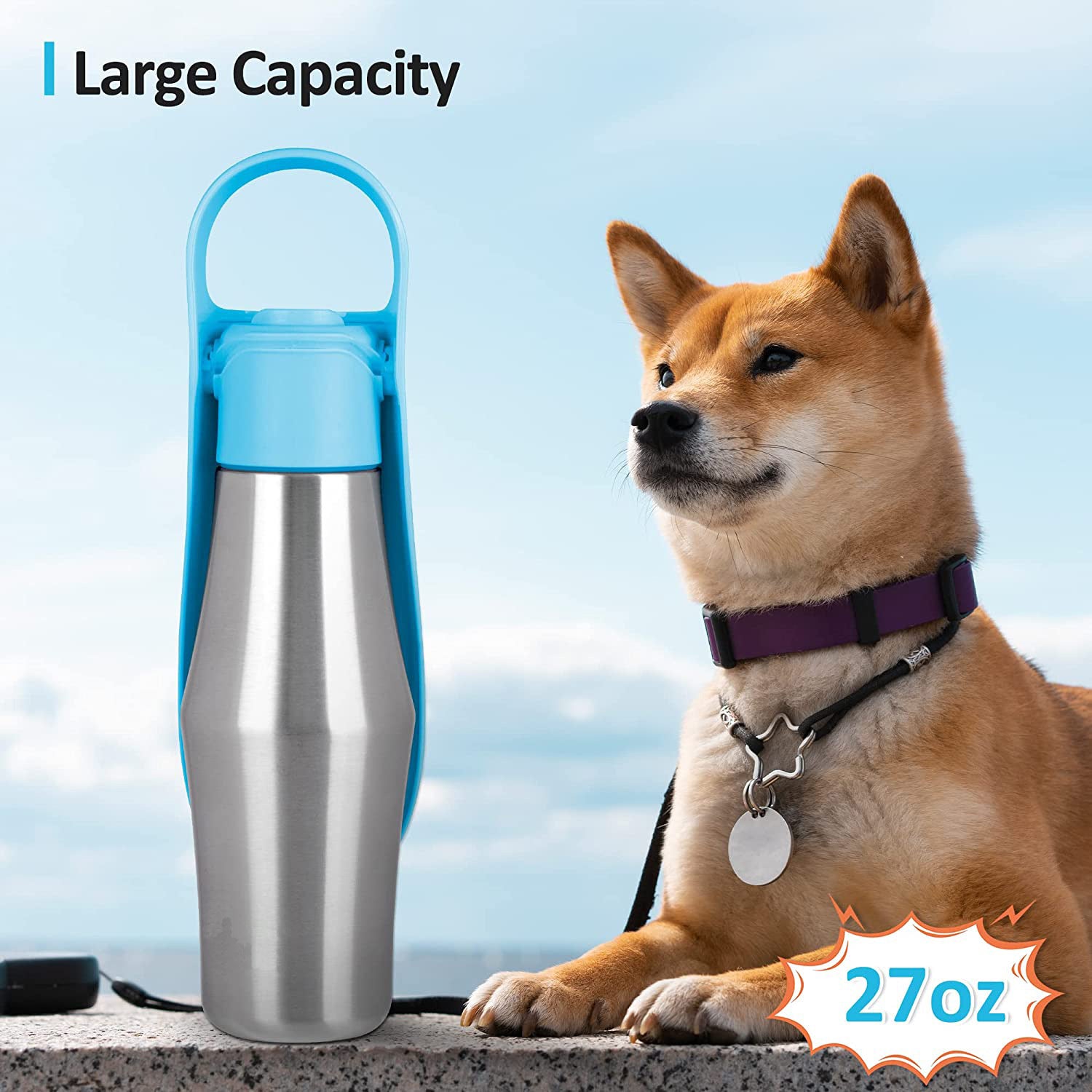 VelvetPaws™ Leaf-Design Portable Pet Water Bottle