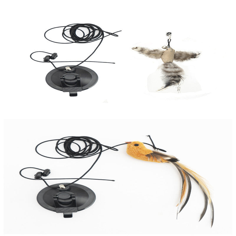 Swing’n’Paw™ Hanging Cat Teaser Toy – Plush Bird with Suction Cup for Cats