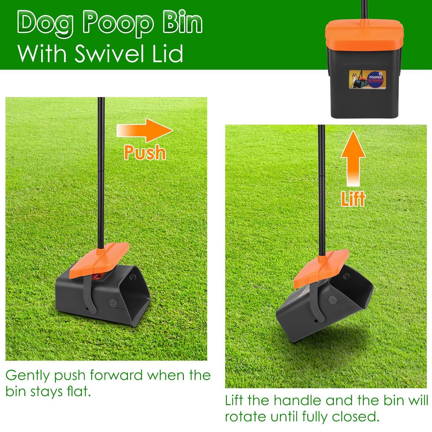 VelvetPaws™ Pooper Scooper Kit with Long Handle & Swiveling Bin