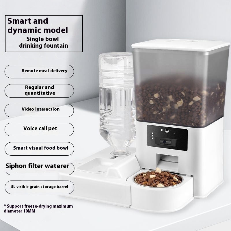 VelvetPaws™ Double Bowl Smart Surveillance Feeder + Video Calling  (5L)