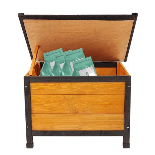 VelvetPaws™ Modular Wooden Dog House with Feeding Station & Toy Storage – Multi-Dog Outdoor Shelter