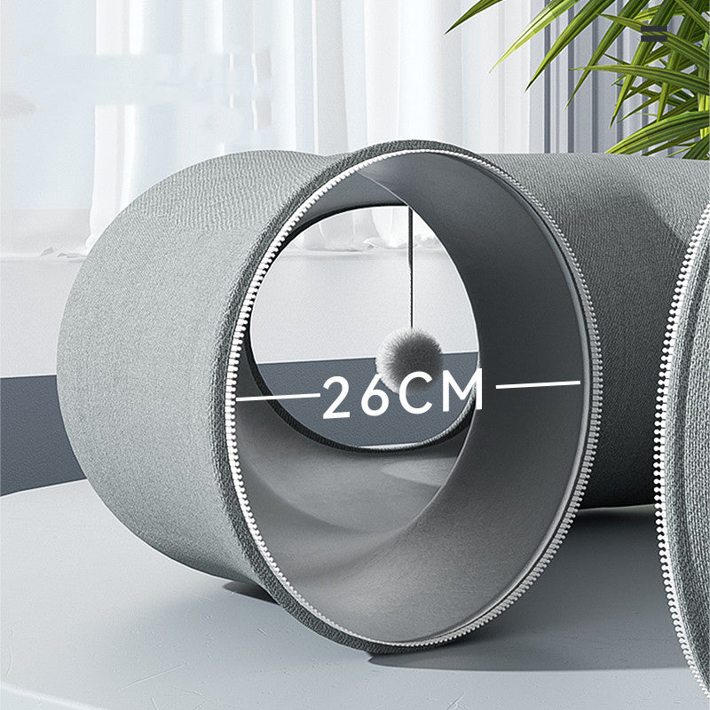 VelvetPaws™ Foldable Donut Cat Tunnel – Cozy Crawl Shelter & Summer Ice Nest Combo